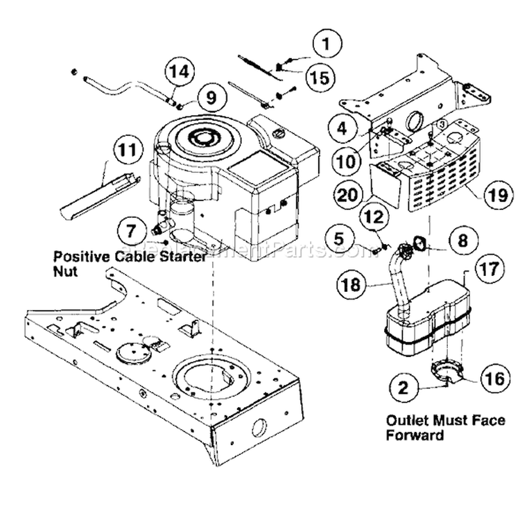 Page J Diagram and Parts List for 1363694H701 1996 Yard Man Lawn Tractor